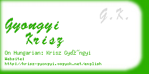 gyongyi krisz business card